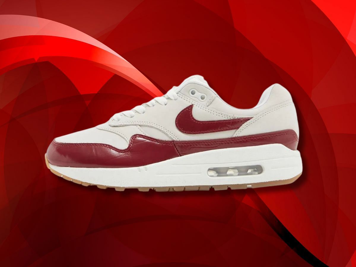 Nike Air Max 1 Glossy Team Red sneakers (Image via JD Sports Uk)