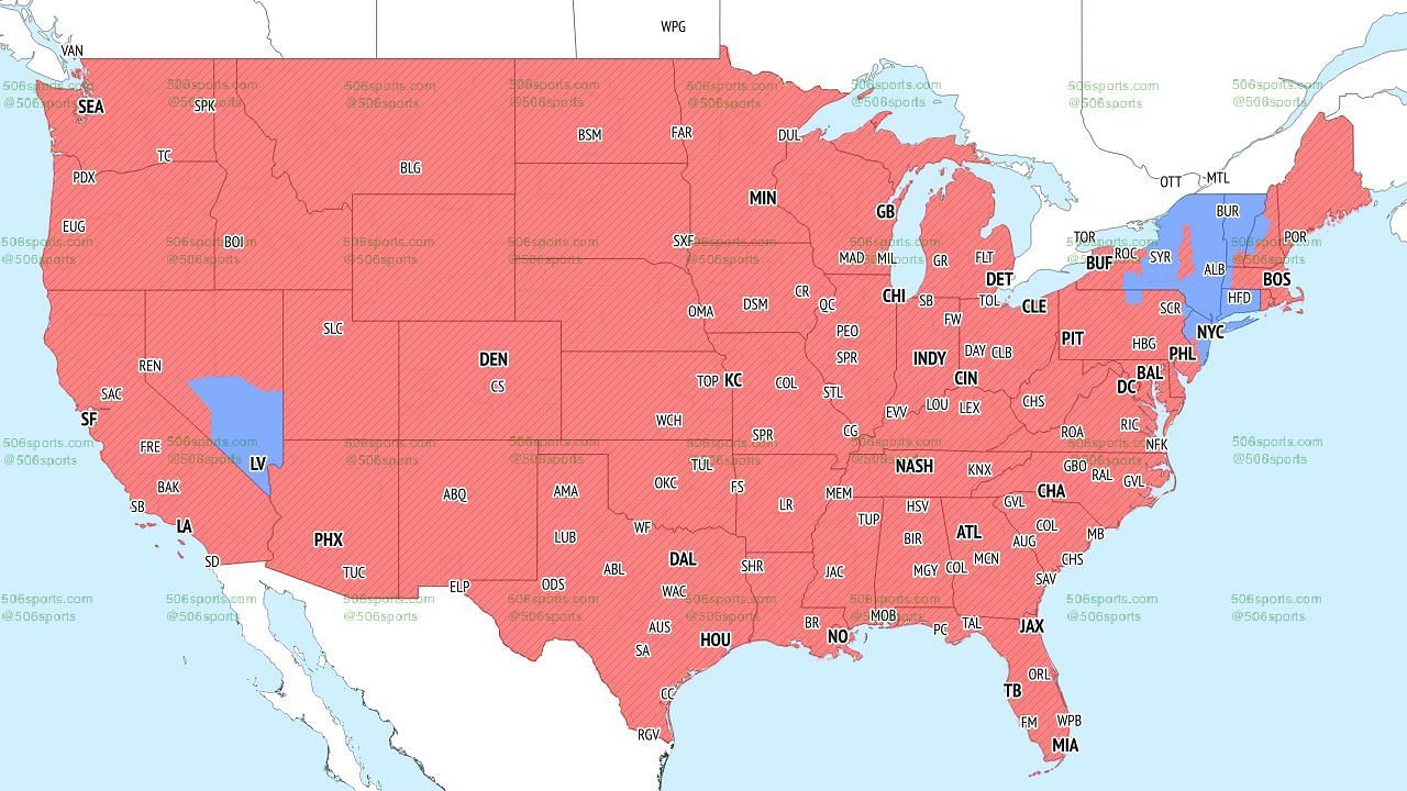 FOX TV Coverage Map (late games). Credit: 506Sports