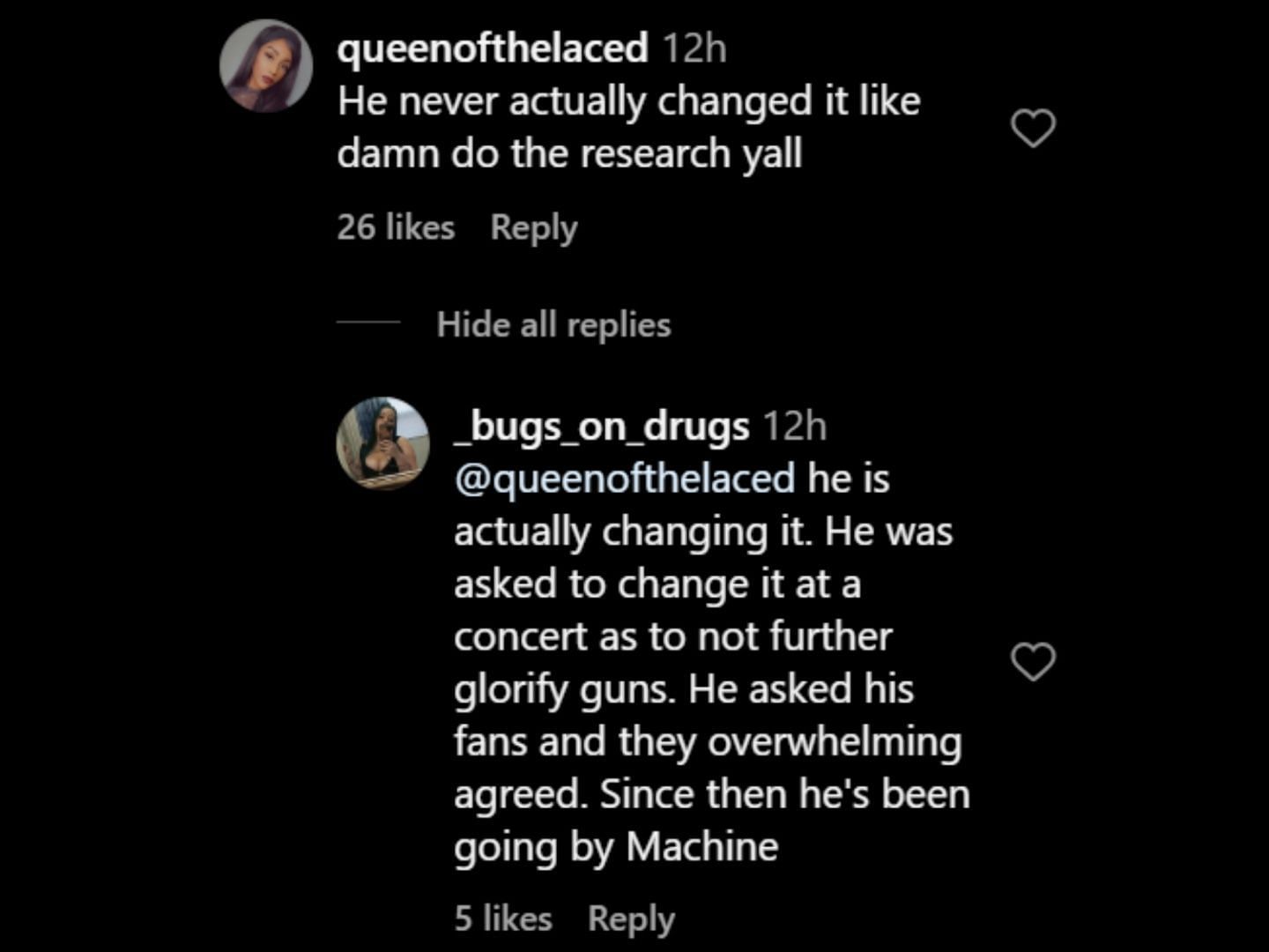 MGK was reportedly asked to remove &#039;machine gun&#039; from his name. (Image via Instagram/@pubity)