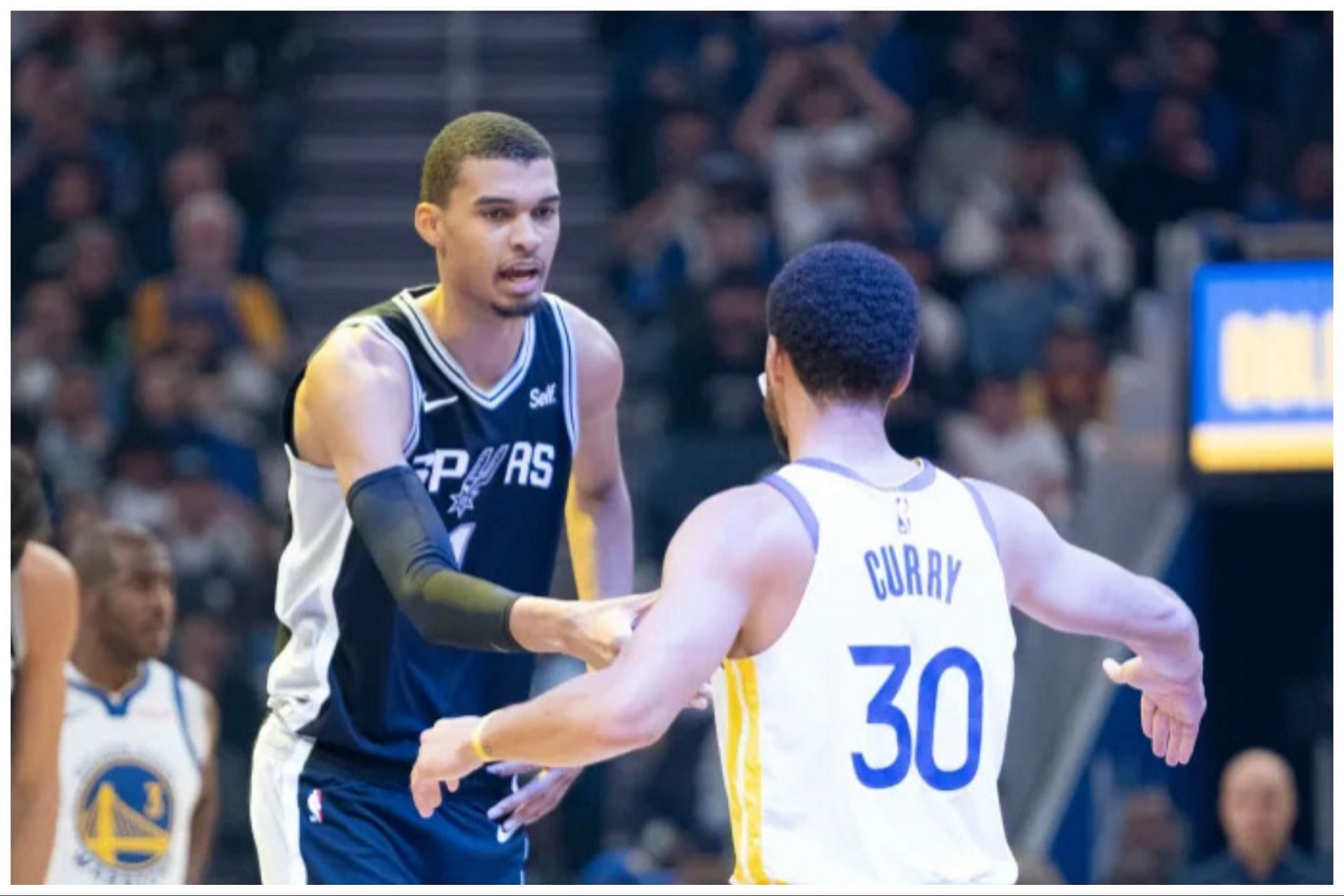 Steph Curry (30) recalled hilarious tip-off with Victor Wembanyama (1) (Photo credit: Kyle Terada, USA TODAY)