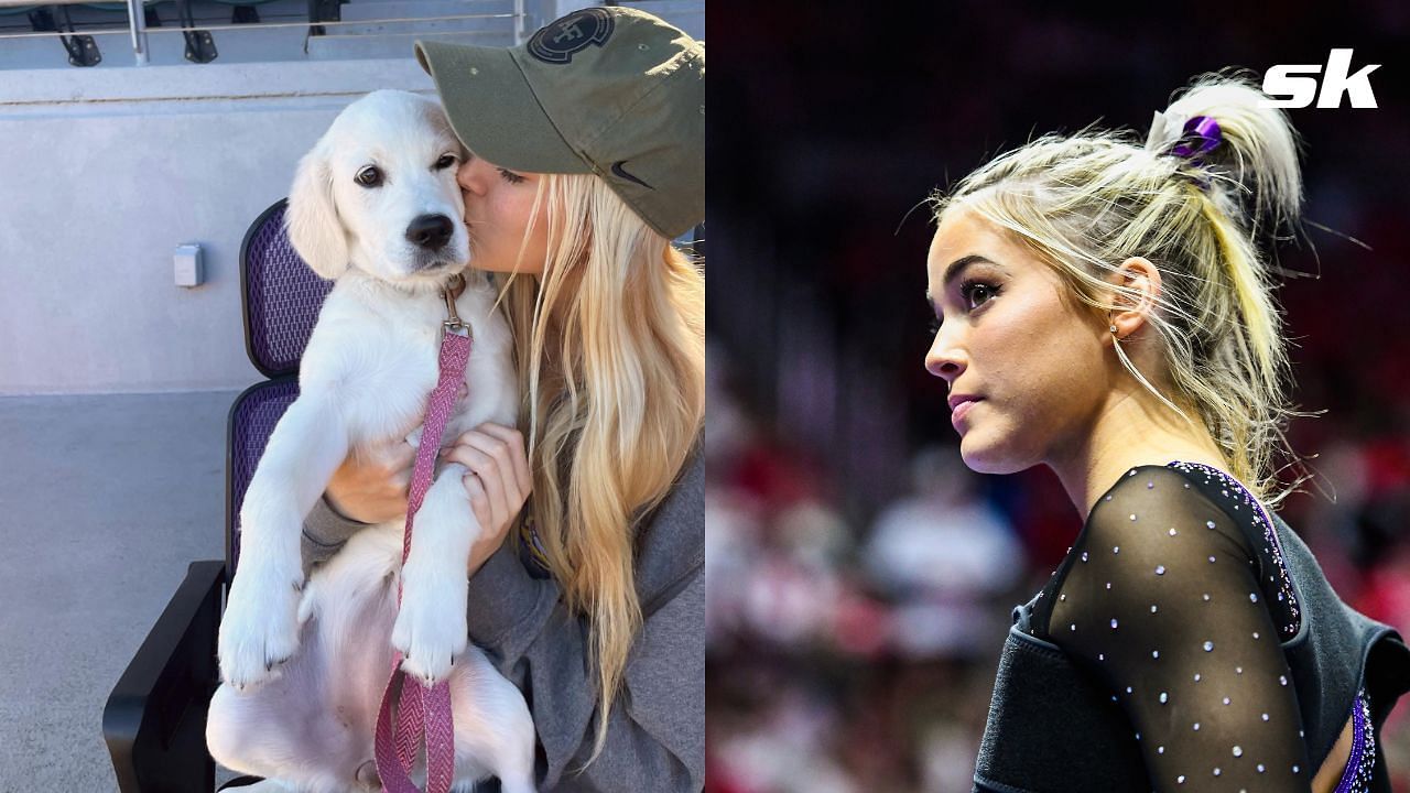 Olivia Dunne shared a snap with an adorable puppy