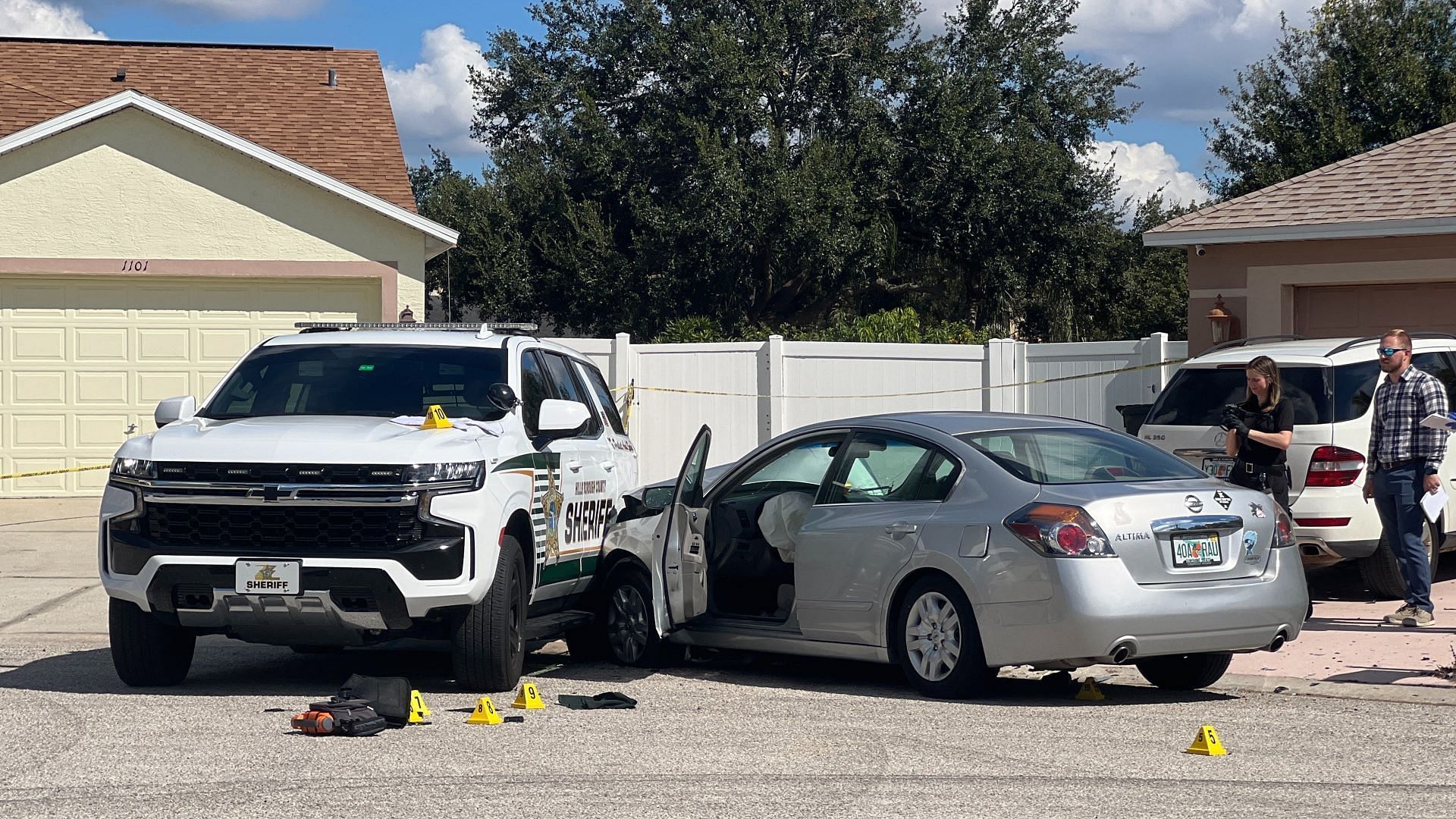 Bodycam video shows Ralph Bouzy ramming car into two Florida deputies during an &ldquo;ambush&rdquo; attack. (Image via Twitter/@HCSOSheriff)