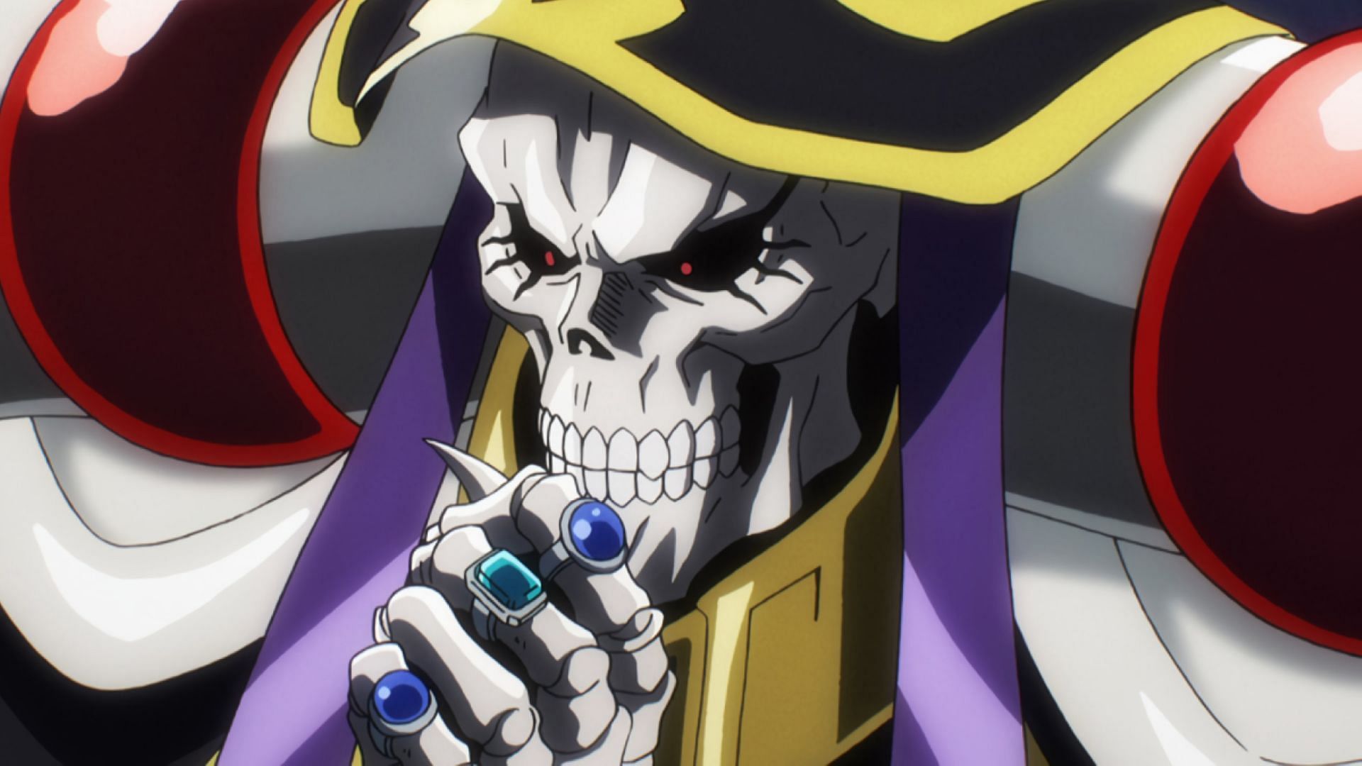 The lich protagonist, Ainz Ooal Gown, thinking. (Image via Studio Madhouse)