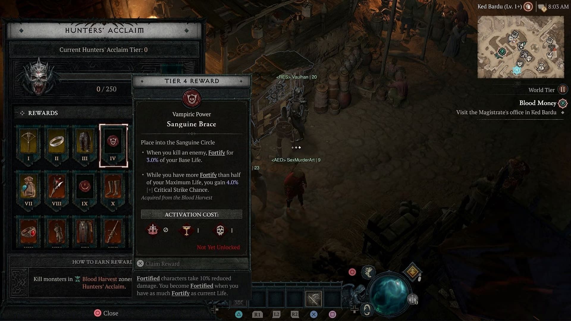 Sanguine Brace Vampiric Power in Diablo 4 (Image via Blizzard)