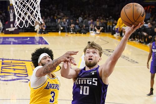 LA Lakers star big man Anthony Davis and Sacramento Kings star center Domantas Sabonis