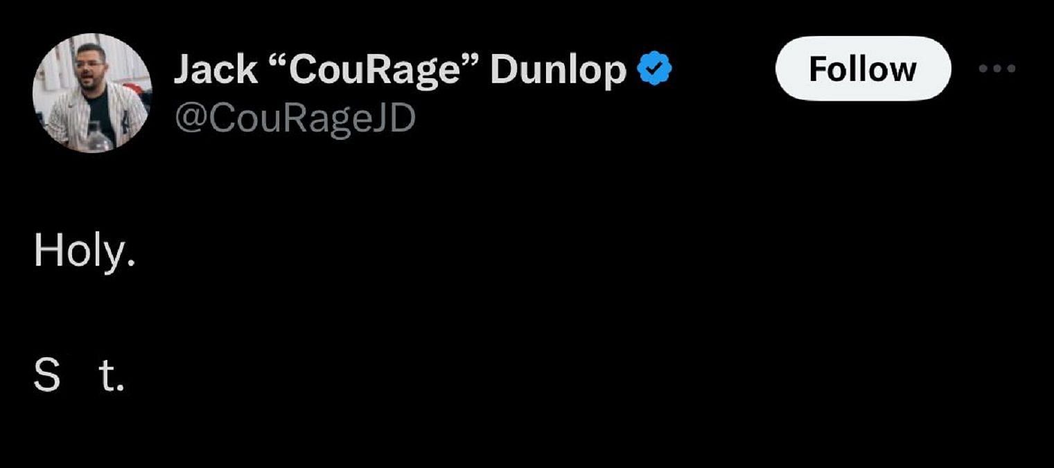 CouRageJD reacts to the announcement as well (Image via X/@CouRageJD)