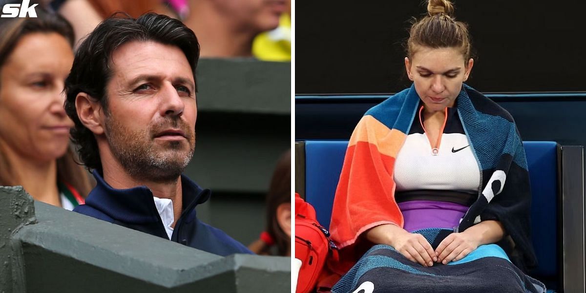 Patrick Mouratoglou (L) and Simona Halep (R)