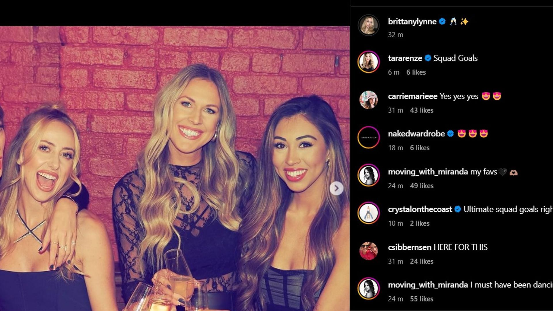 Brittany and her friends on a night out.