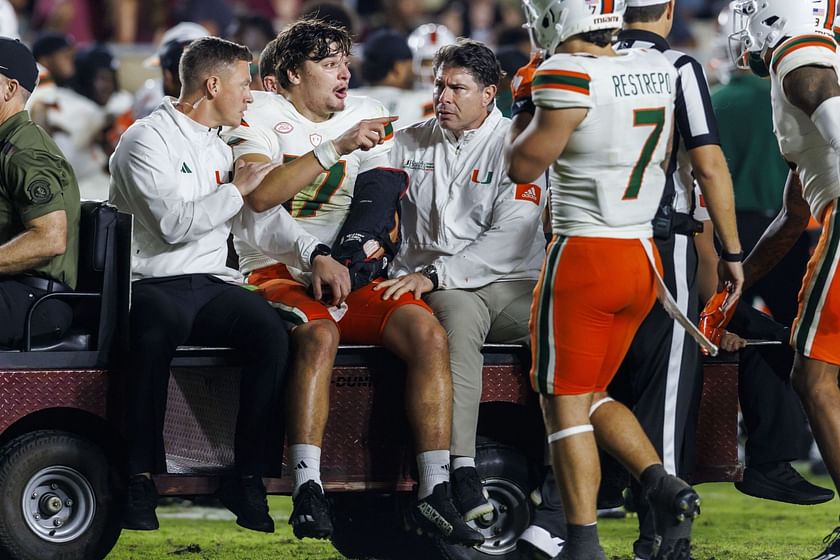 Emory Williams injury update: What happened to Miami QB's arm during the  game vs FSU?