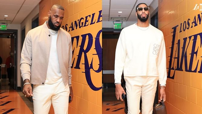 LeBron James rocks $3990 Zegna jacket while Anthony Davis sports $1029 Loewe sweatshirt ahead of Jazz-Lakers