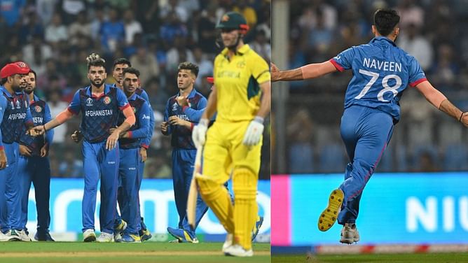 [WATCH] Naveen-ul-Haq traps Mitchell Marsh right in front with an incoming delivery in AUS vs AFG 2023 World Cup clash
