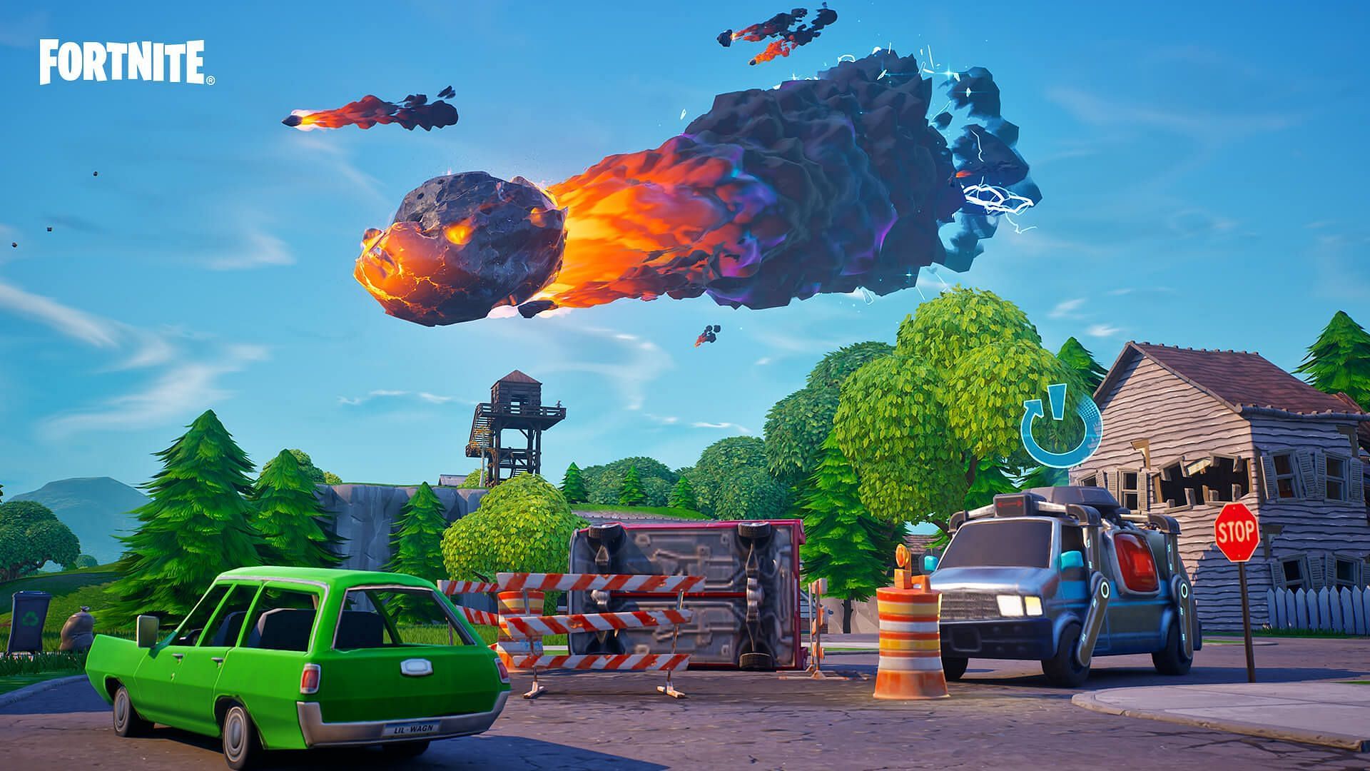 The Meteor may appear once the Countdown Timer in Fortnite Chapter 4 Season 5 ends (Image via Epic Games/Fortnite)