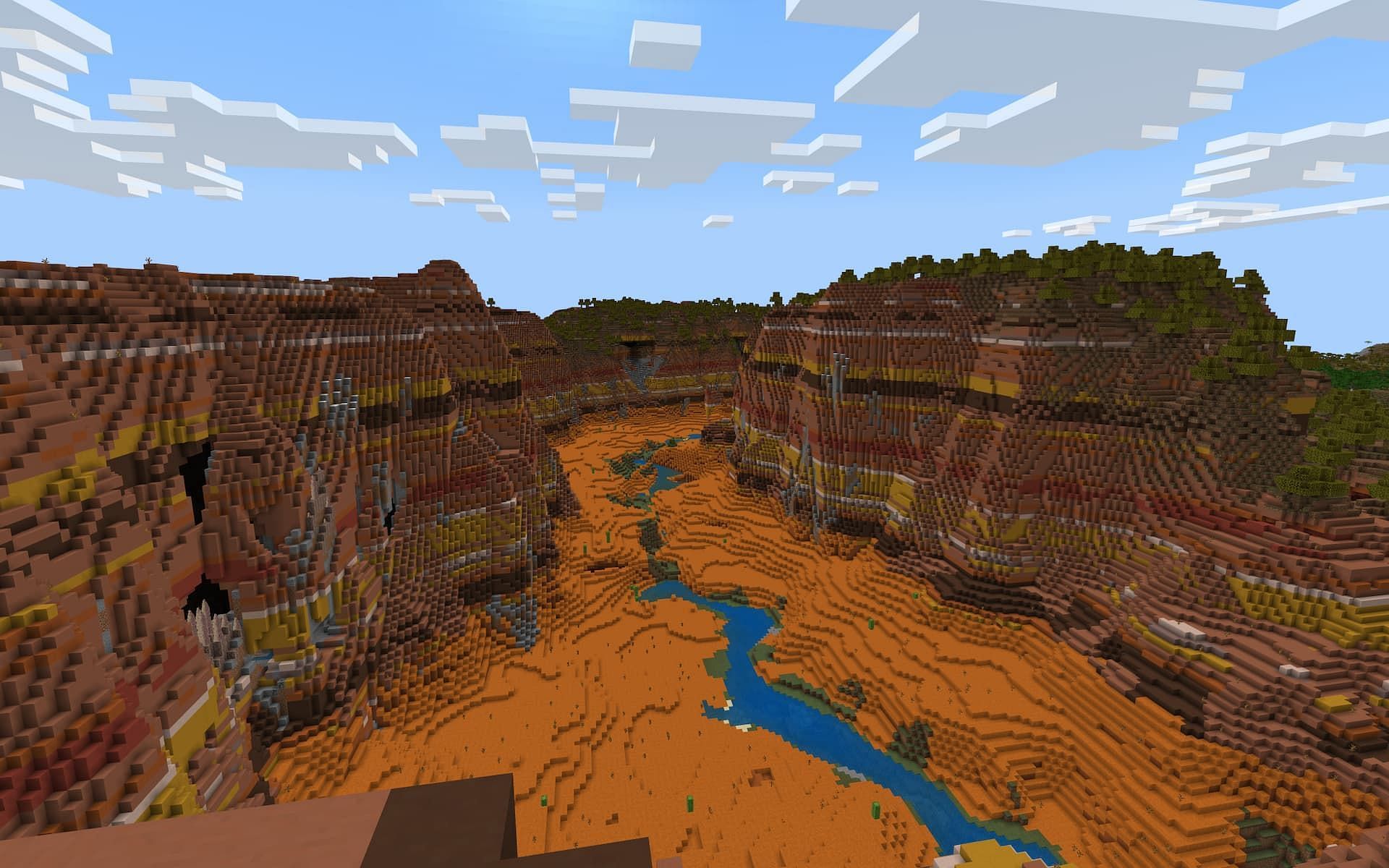 Players can explore wooded badlands in this interesting seed (Image via Mojang)