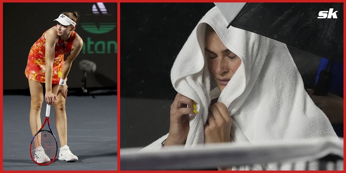 Elena Rybakina and Aryna Sabalenka in distress at the WTA Finals.