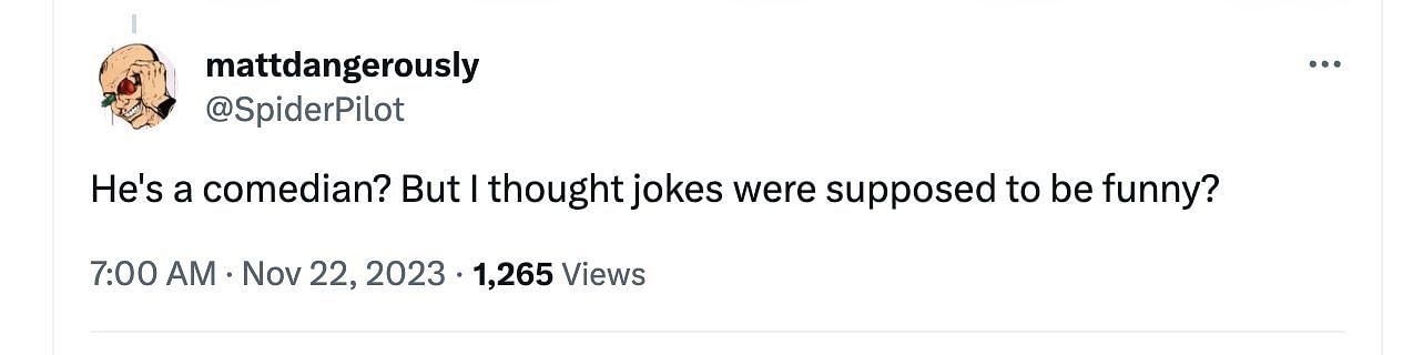 Netizens slam Rife for joking about domestic violence in the Netflix Special on November 16, 2023. (Image via @TheOfficerTatum/X)