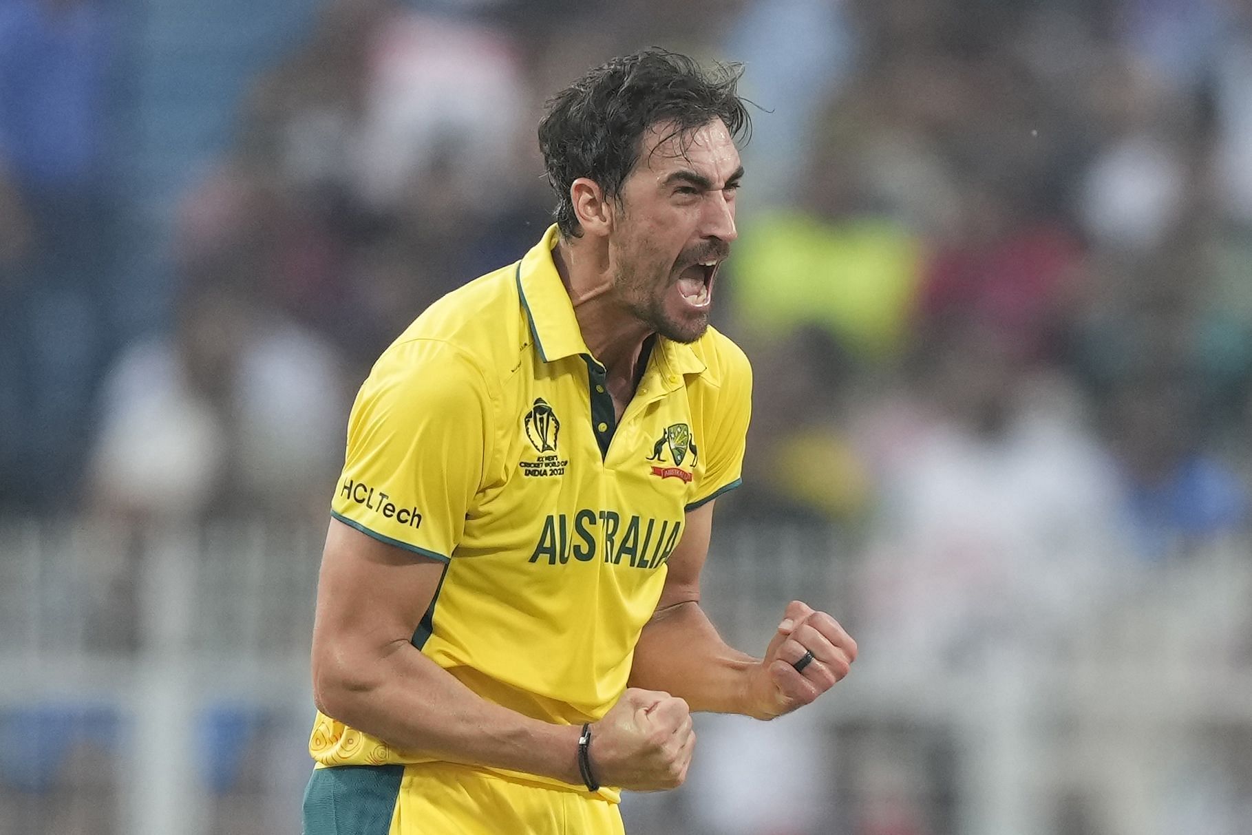 Mitchell Starc registered figures of 3/34 in 10 overs. [P/C: AP]