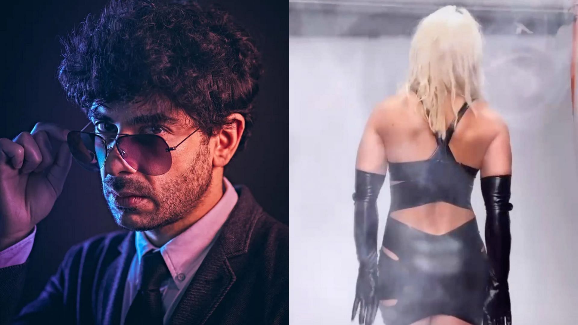 AEW co-owner Tony Khan (left) and former WWE Superstar Mandy Rose (right)