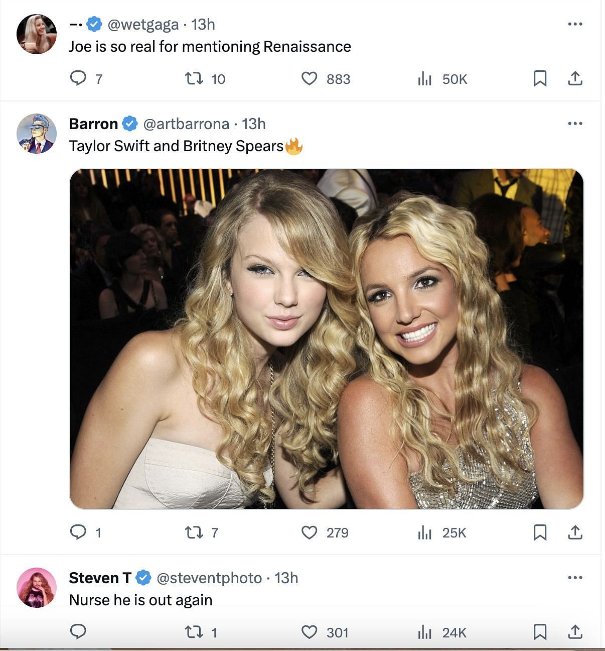 Social media users react to Biden mixing up Britney Spears and Taylor Swift&#039;s name during his speech at the White House&rsquo;s annual turkey pardoning ceremony. (Image via X)