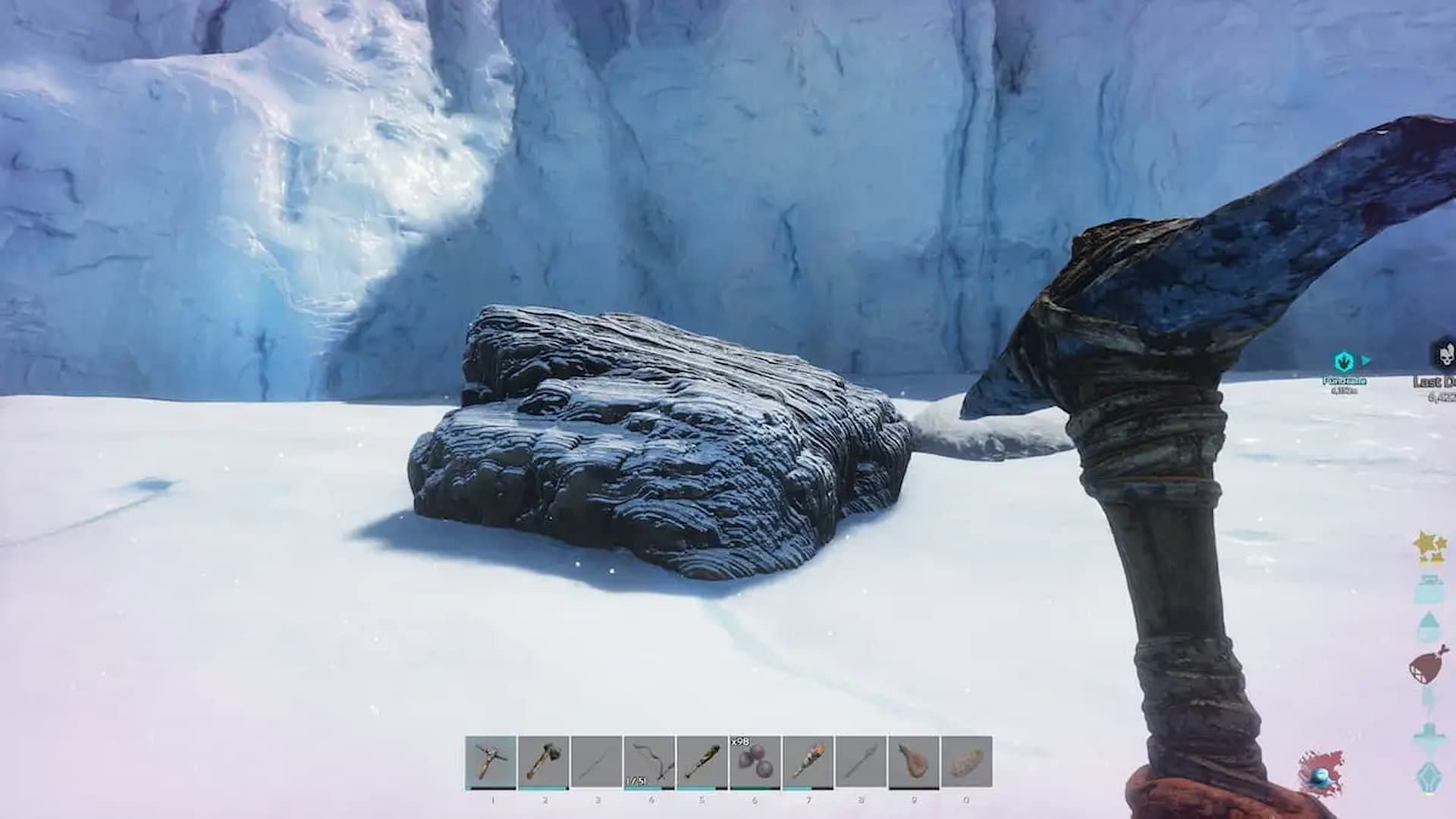 Oil can be mined from dark stones in ARK Survival Ascended (Image via Studio Wildcard)
