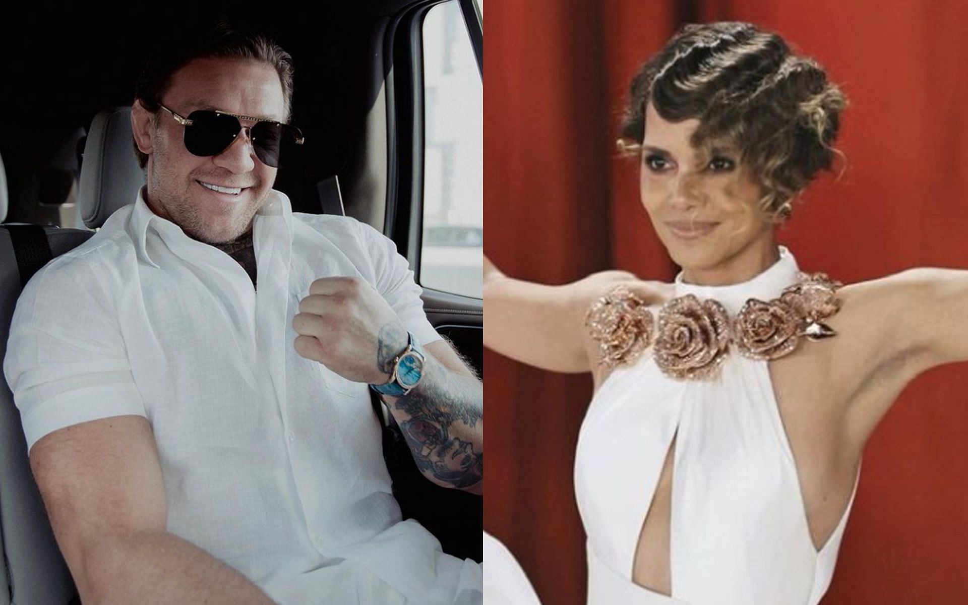 Conor McGregor (left) and Halle Berry (right) (Images via @thenotoriousmma and @halleberry Instagram)