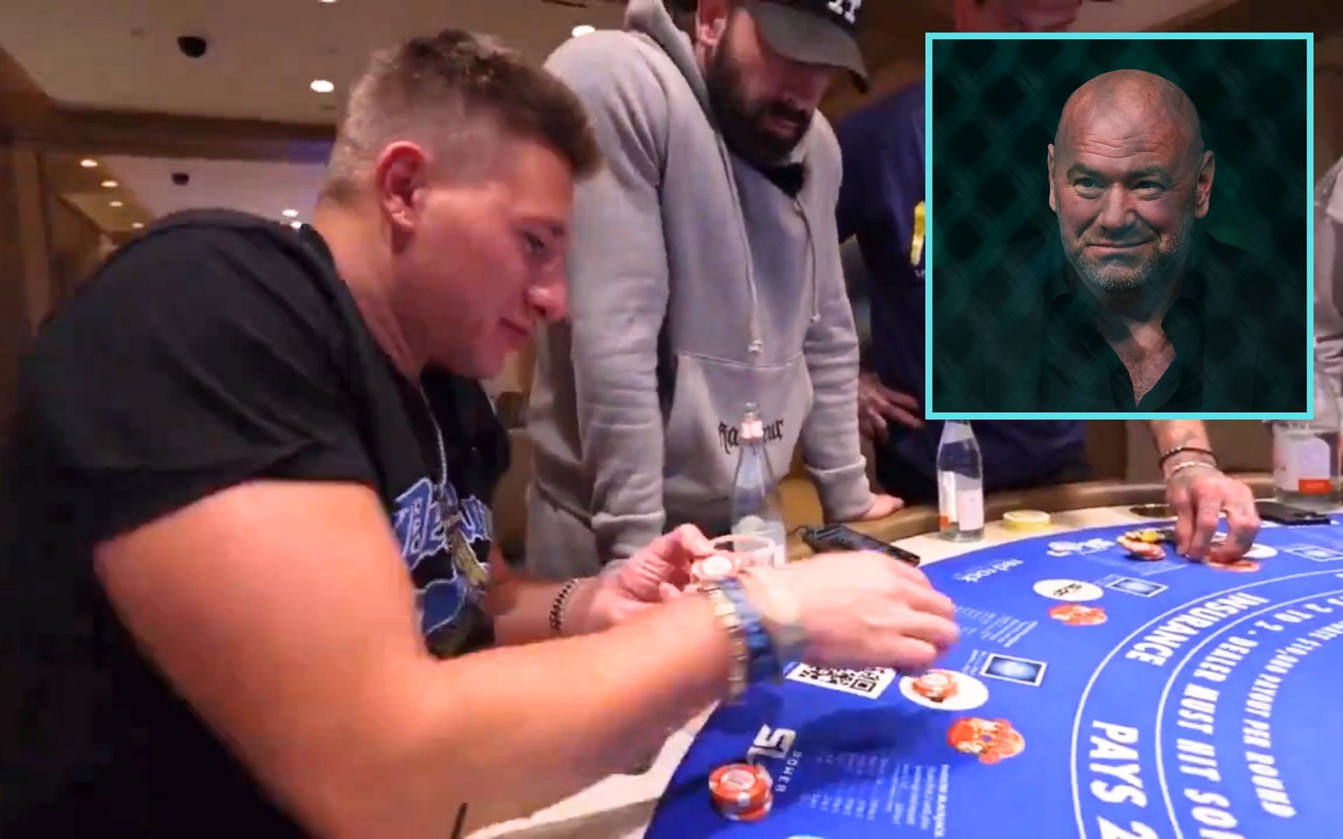 SteveWillDoIt and Bradley Martyn with Dana White [Image credits: Getty Images and @MassimoCTZ on X] 