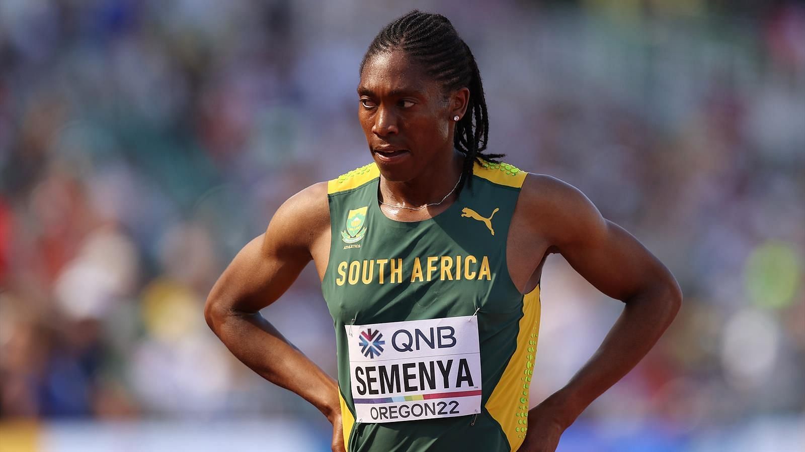 Caster Semenya posed with the billoard of her book