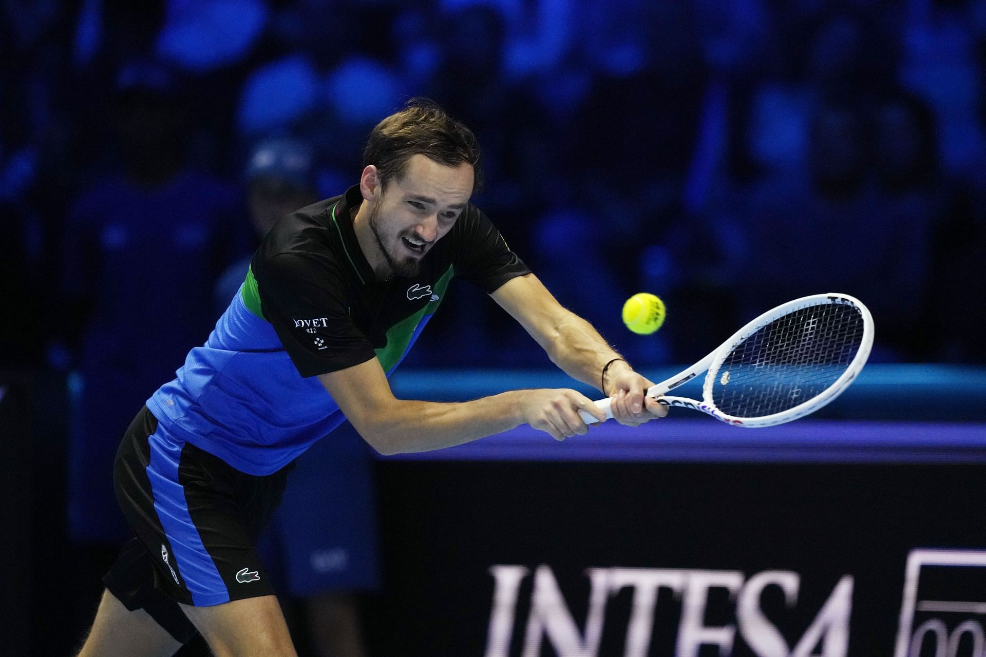 Medvedev in action at the 2023 ATP Finals