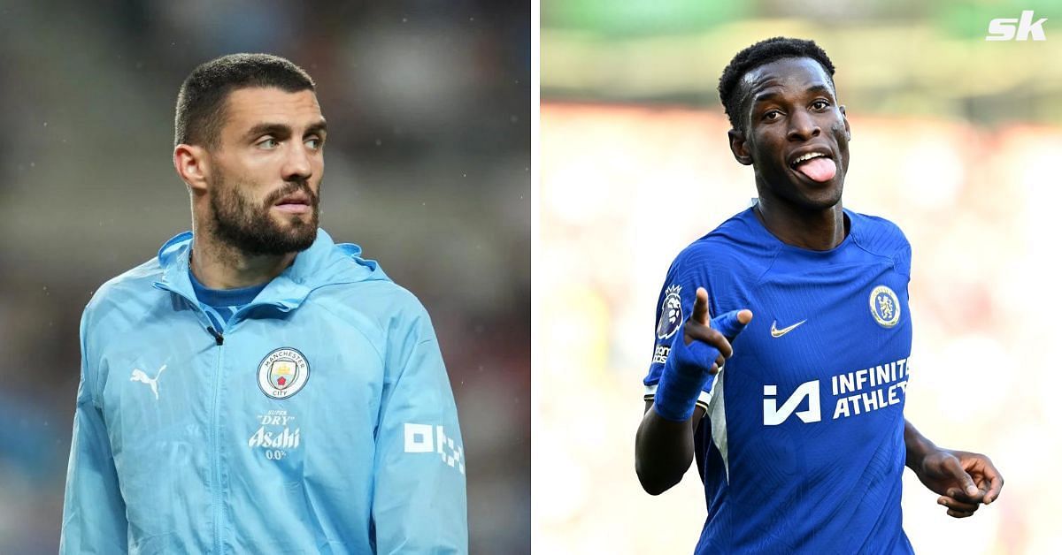 Nicolas Jackson seen gesturing at Mateo Kovacic in Chelsea 4-4 Manchester City 