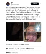 Footage of Josh Giddey with allegedly underage girl goes viral online