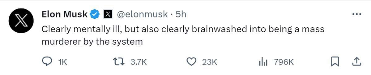 A comment reacting to the news (Image via Twitter/ @elonmusk)