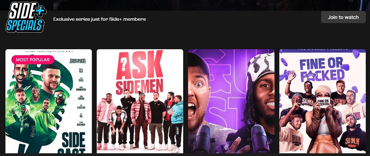 What is Side+? Cost and features of Sidemen's new subscription