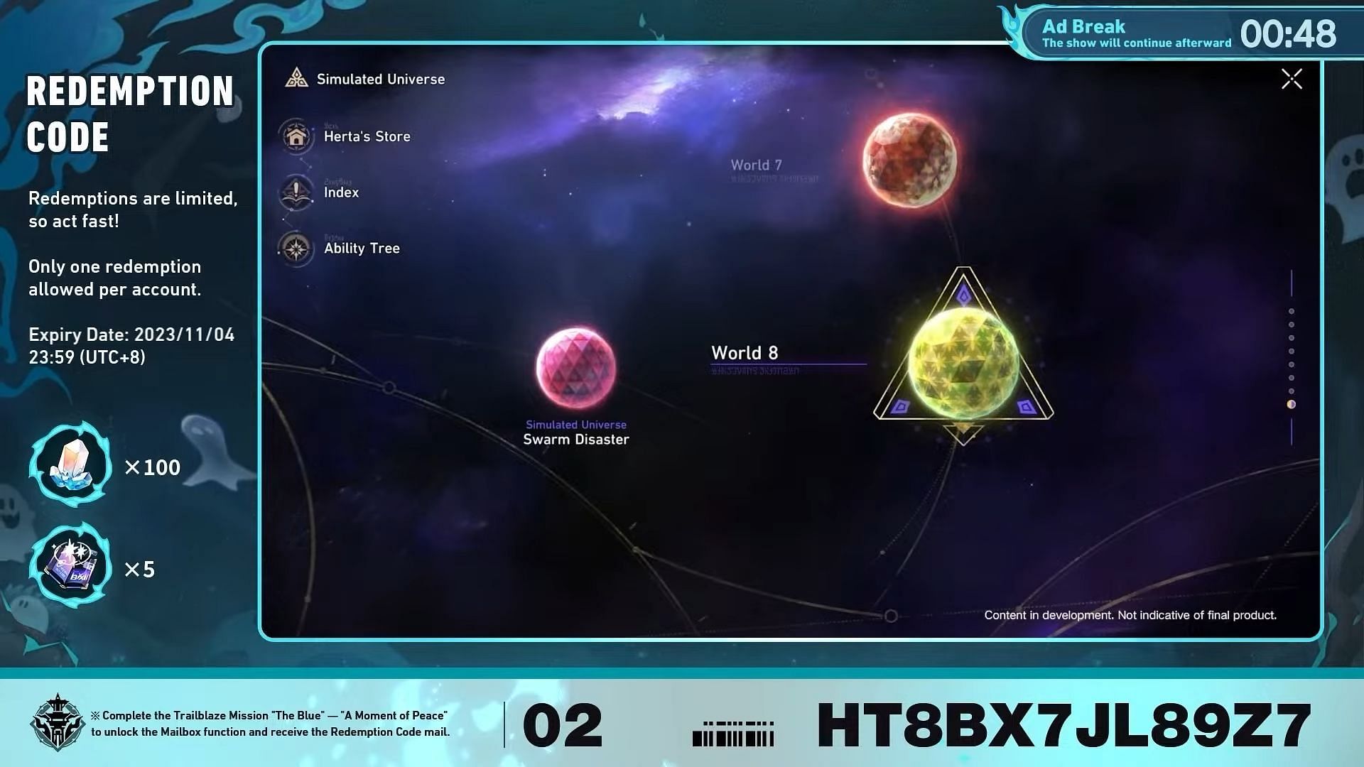 Simulated Universe new world and planar sets (Image via Star Rail on Youtube/ Hoyoverse)