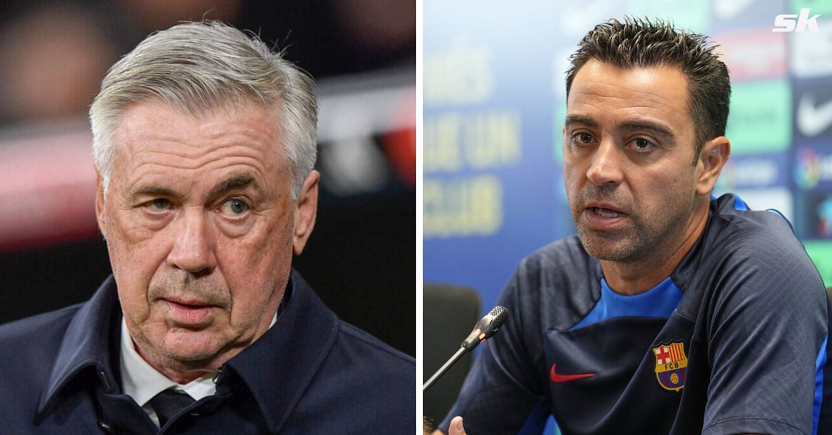 Real Madrid manager Carlo Ancelotti (left) and Barcelona boss Xavier Hernandez