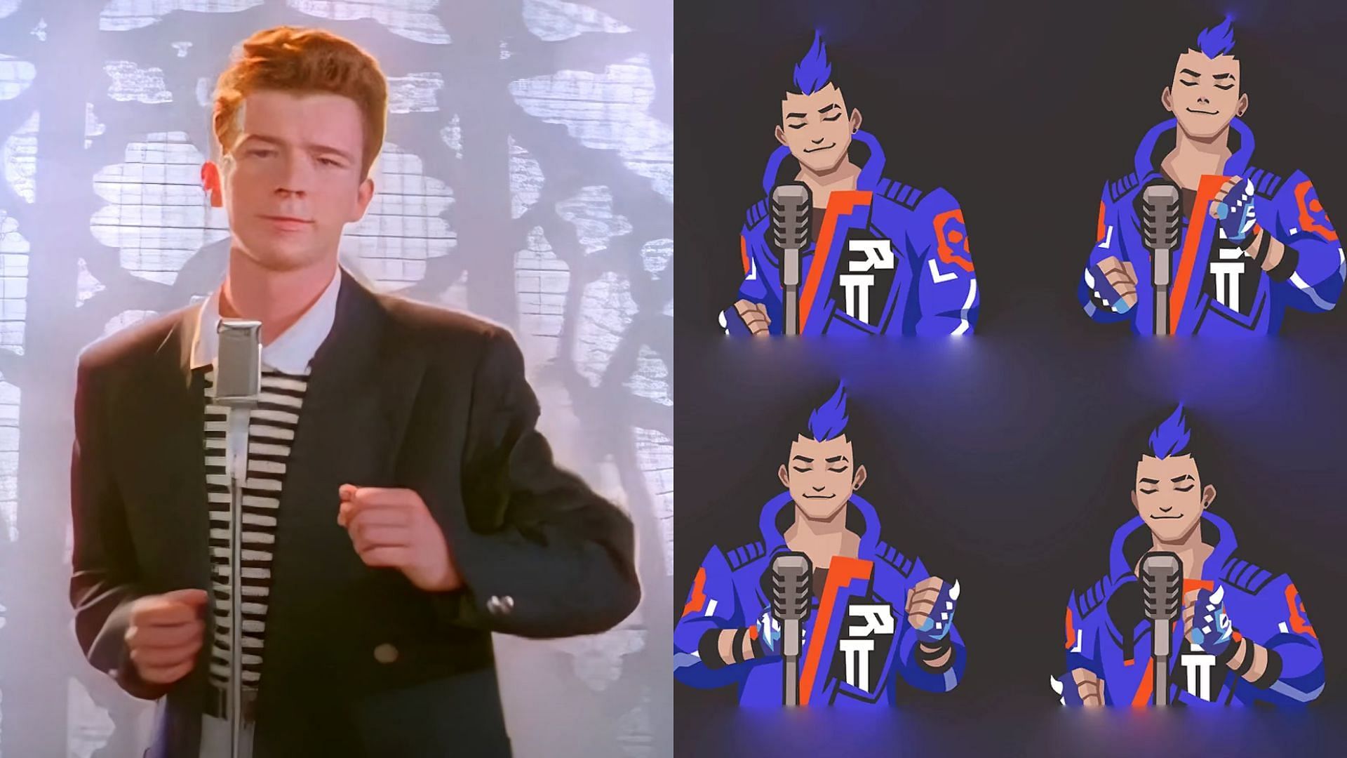 Animated spray showing Yoru dancing like Rick Astley in the &#039;Never Gonna Give You Up&#039; music video (Image via Riot Games)