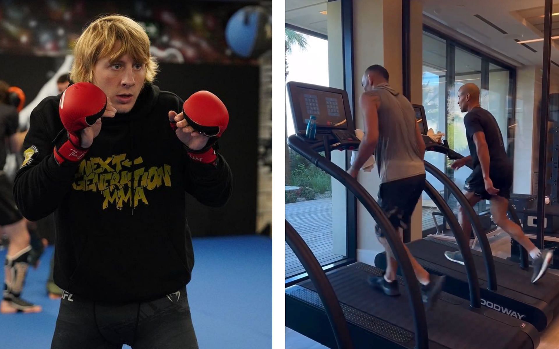 Paddy Pimblett (left) on Tony Ferguson training with David Goggins (right) [Photo Courtesy @theufcbaddy and @tonyfergusonxt on Instagram]