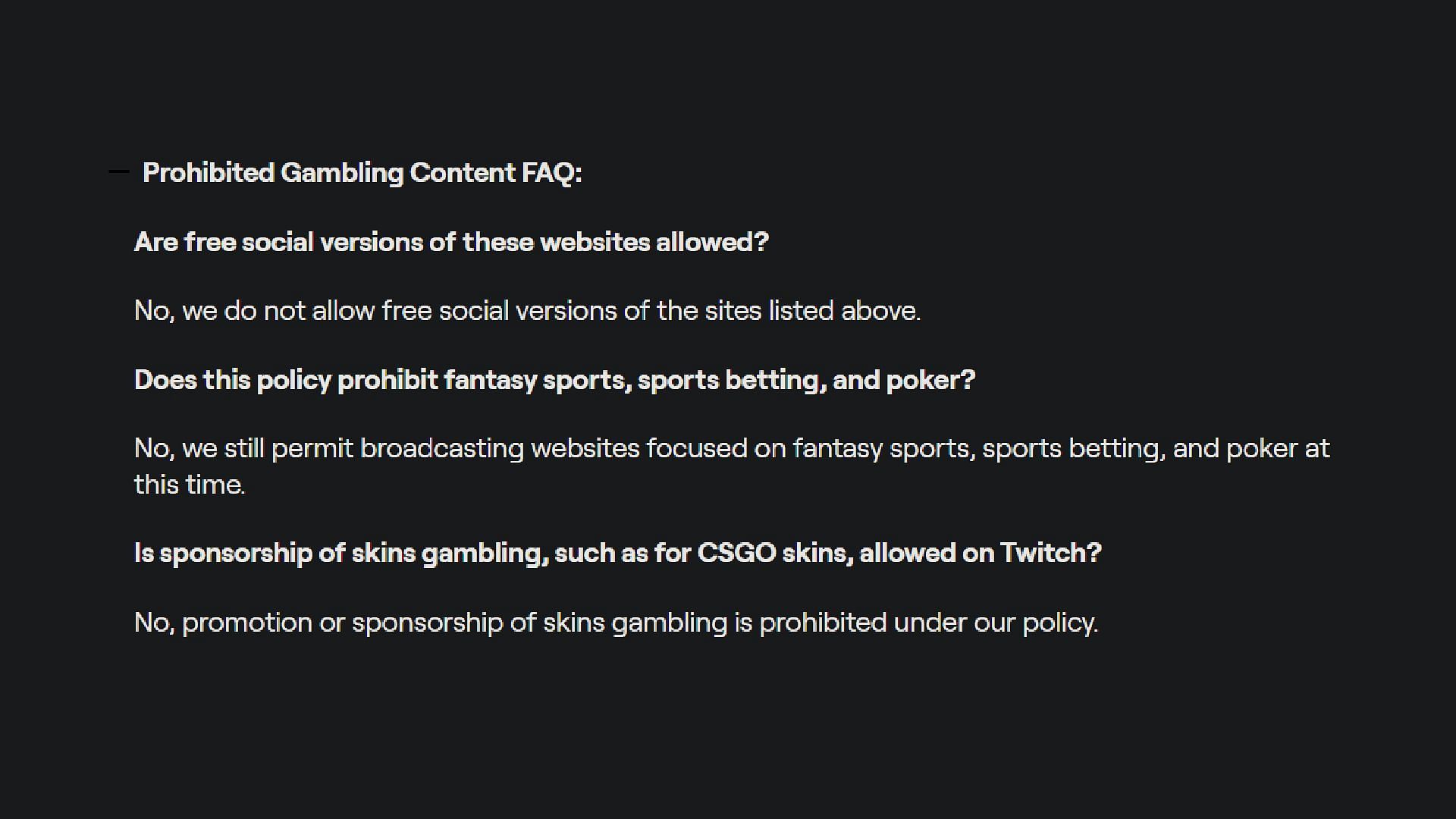 CS:GO skin gambling promotion and sponsorships have been banned. Image via safety.twitch.tv)