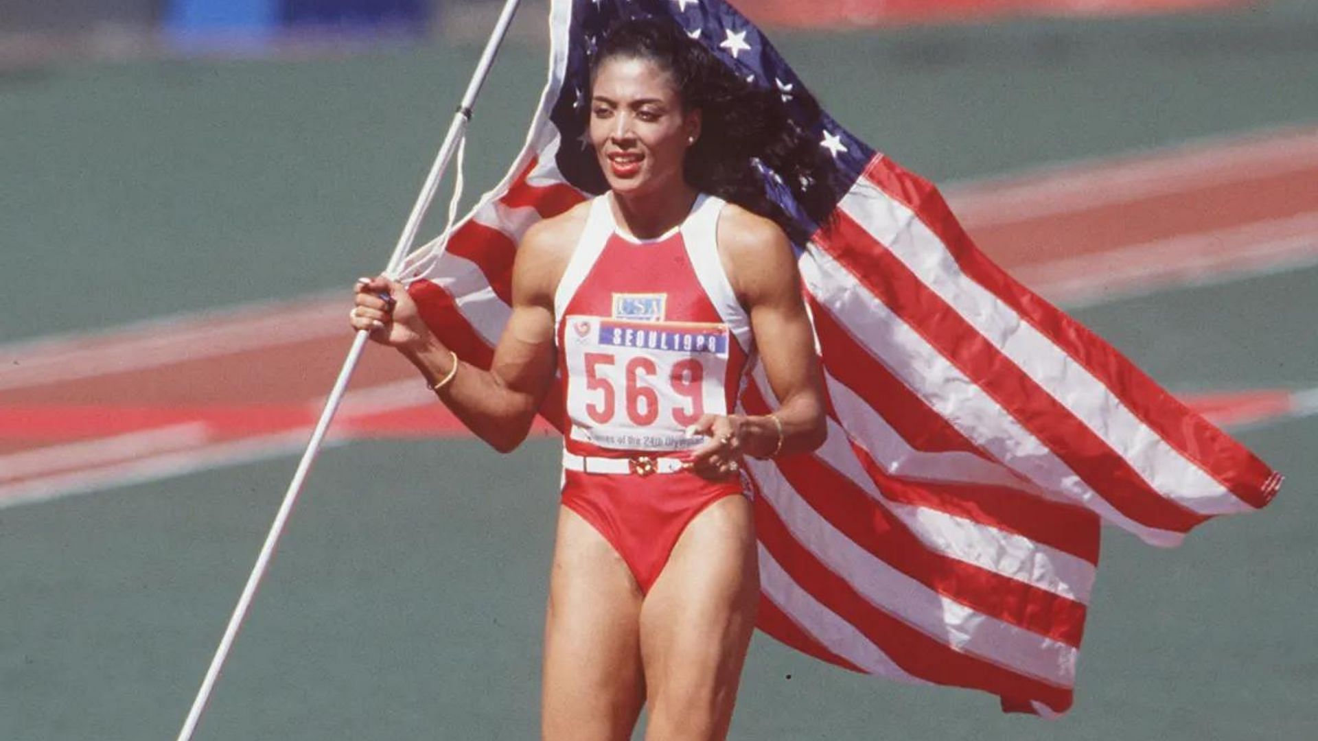 Florence Griffith-Joyner at a championship
