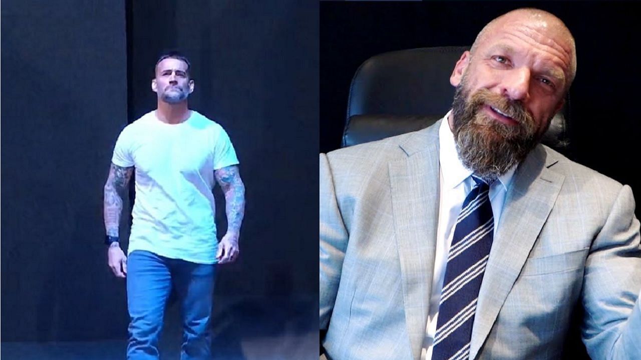 CM Punk (left); Triple H (right)