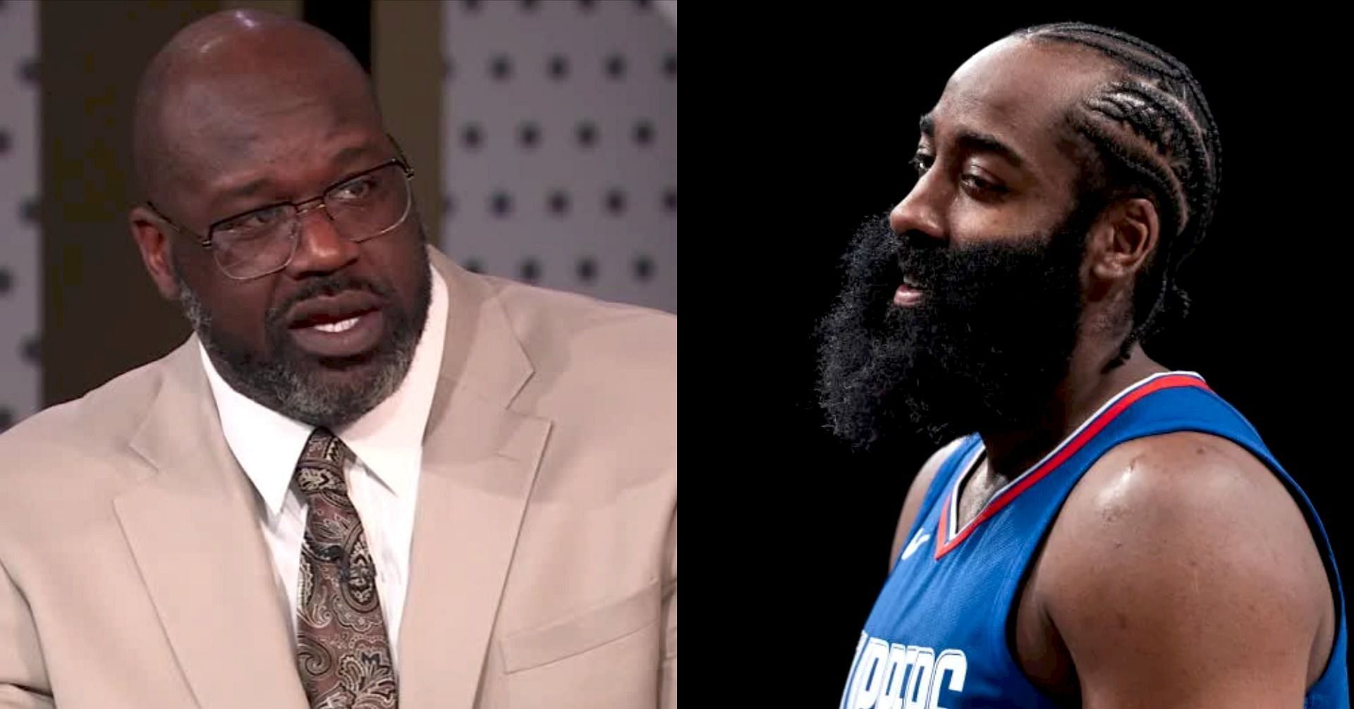 NBA legend Shaquille O&rsquo;Neal and LA Clippers star guard James Harden