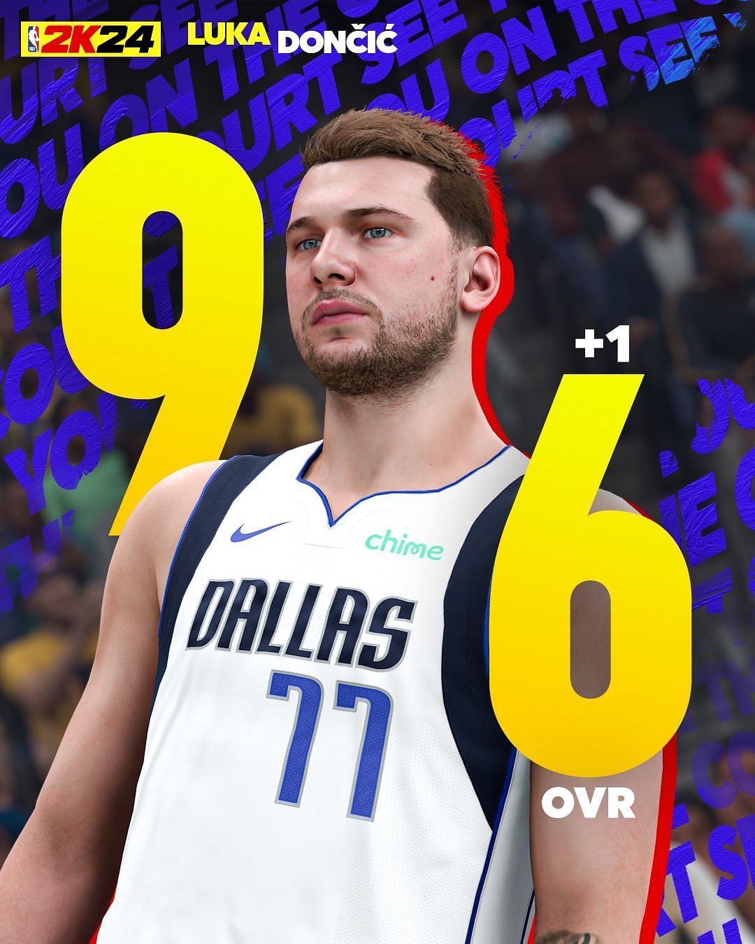 Luka Doncic has received a deserved upgrade to his NBA 2K24 rating (Image via 2K Games)