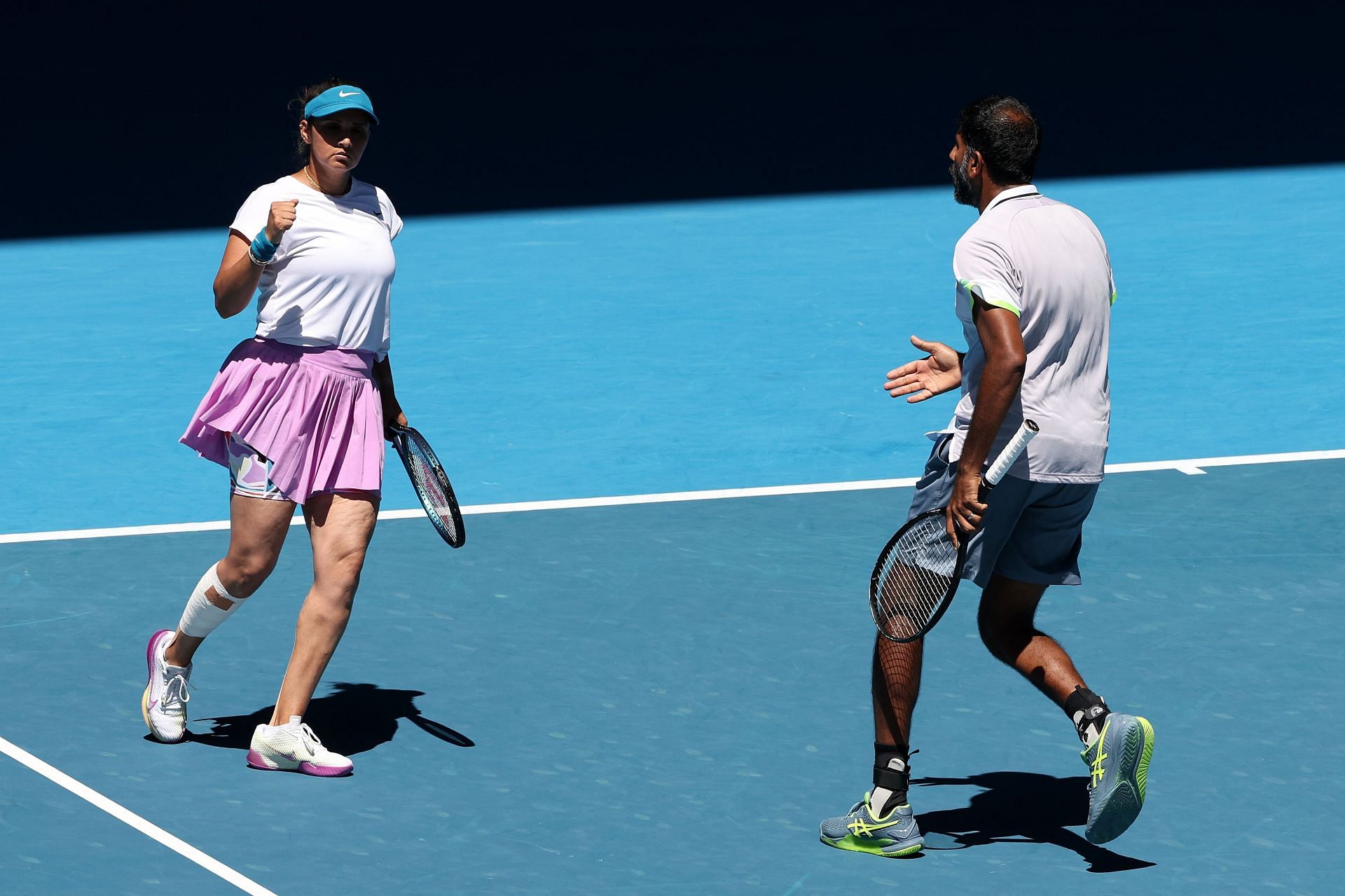 Rohan Bopanna and Sania Mirza at the 2023 Australian Open.