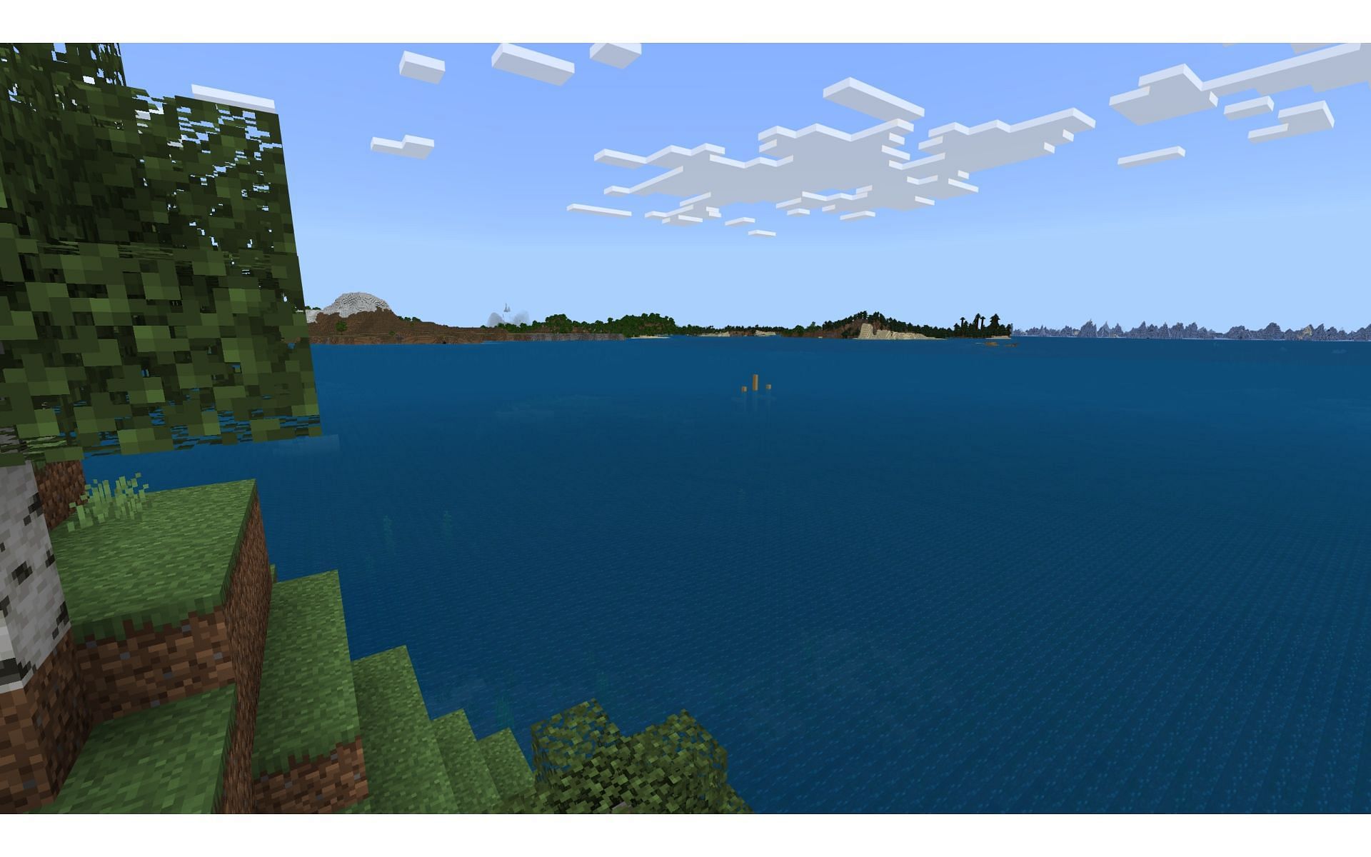 Take a look at the view out of the mansion on this breathtaking island (Image via Mojang)