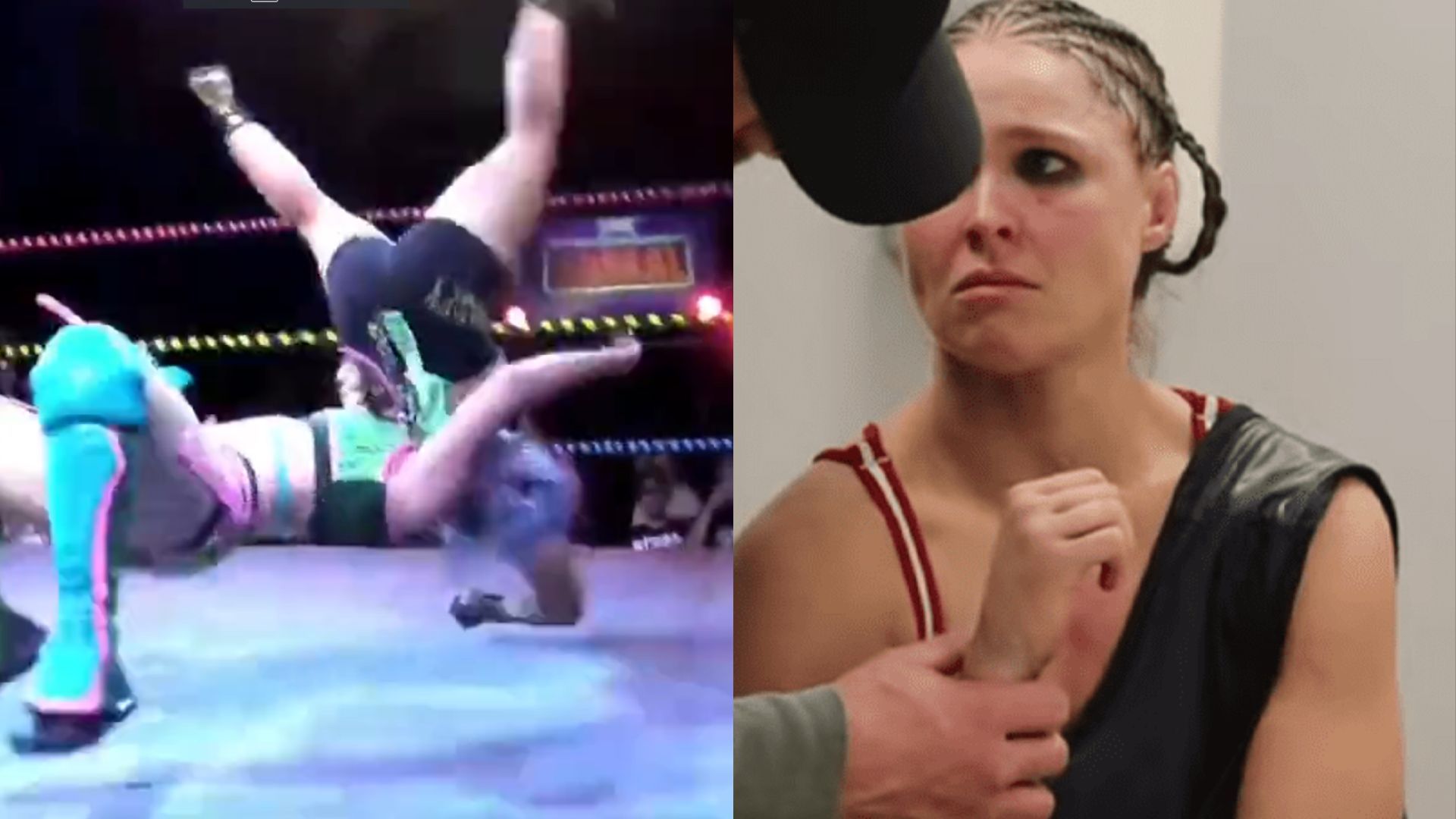 Ronda Rousey took a scary bump during her match