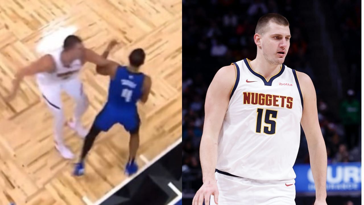 Nikola Jokic and Jalen Suggs got entangled late in the seesaw battle between the Denver Nuggets and Orlando Magic.