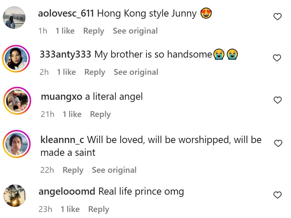 Fan comments (Image via @junhui_moon/Instagram)