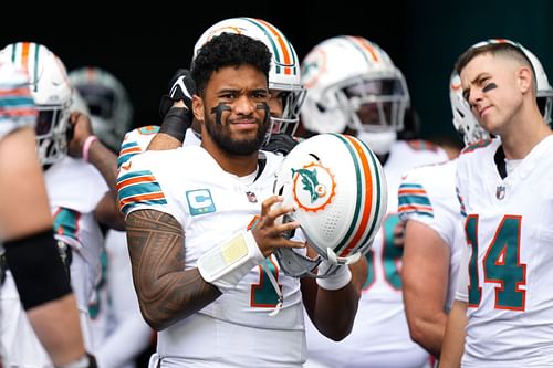 Tua Tagovailoa at New England Patriots v Miami Dolphins