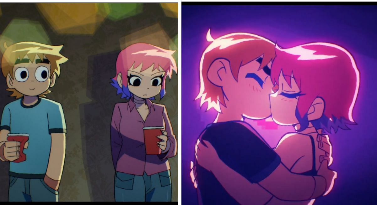 Ramona and Scott in Scott Pilgrim Takes Off (Image via Science SARU)