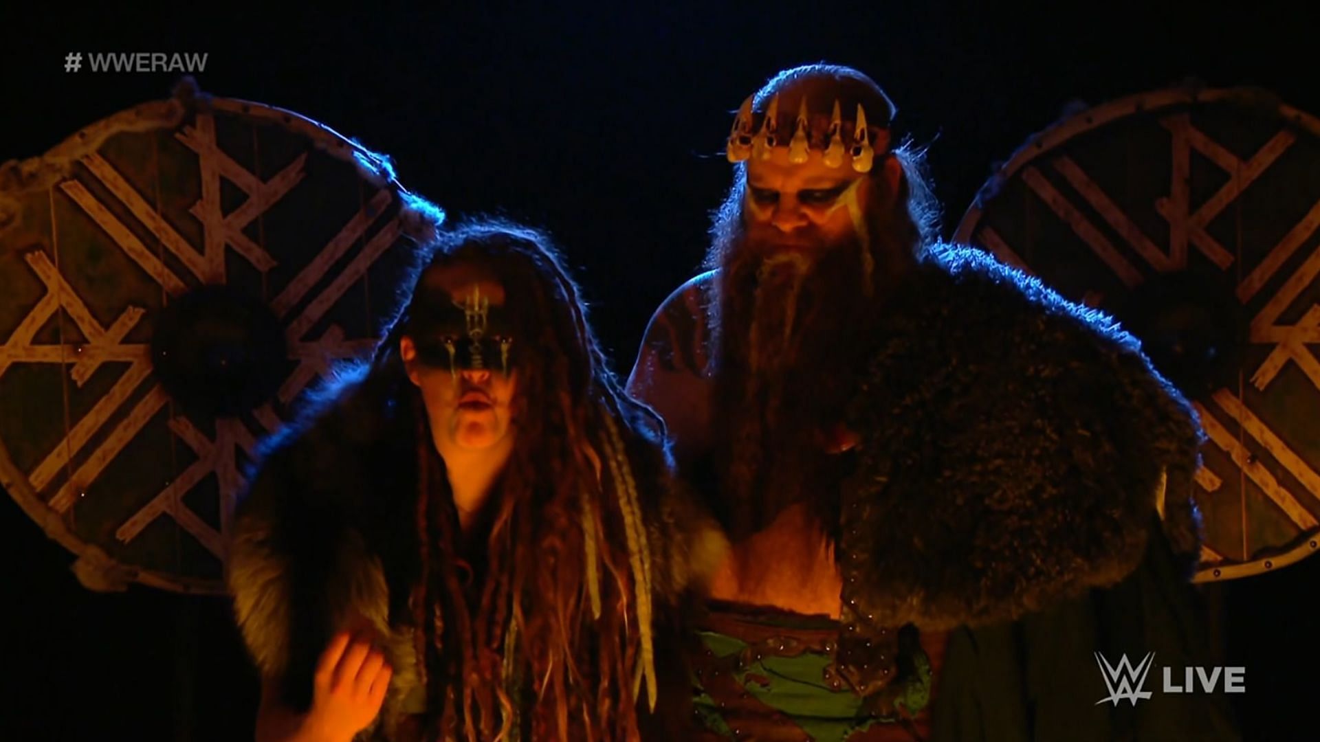 Ivar and Valhalla of The Viking Raiders on WWE RAW