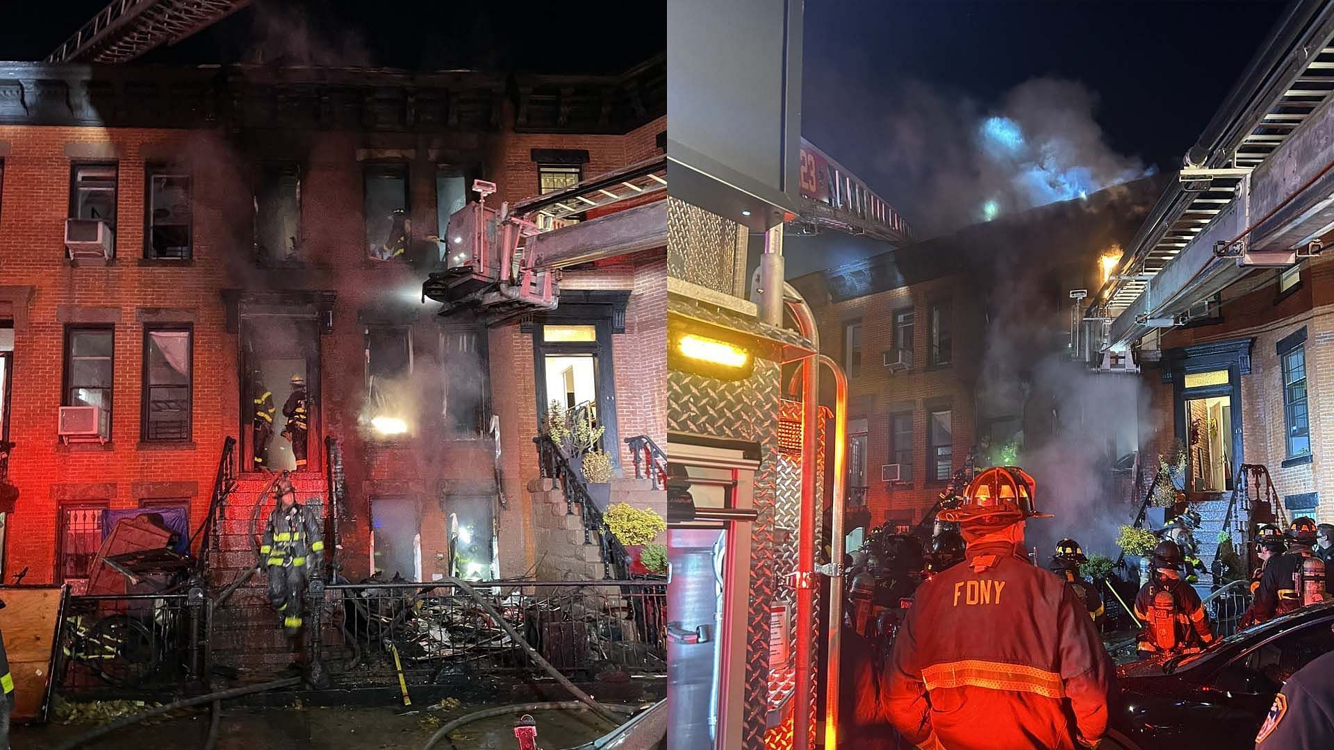 A massive fire swept through a building in Brooklyn (image via X/@FDNY)