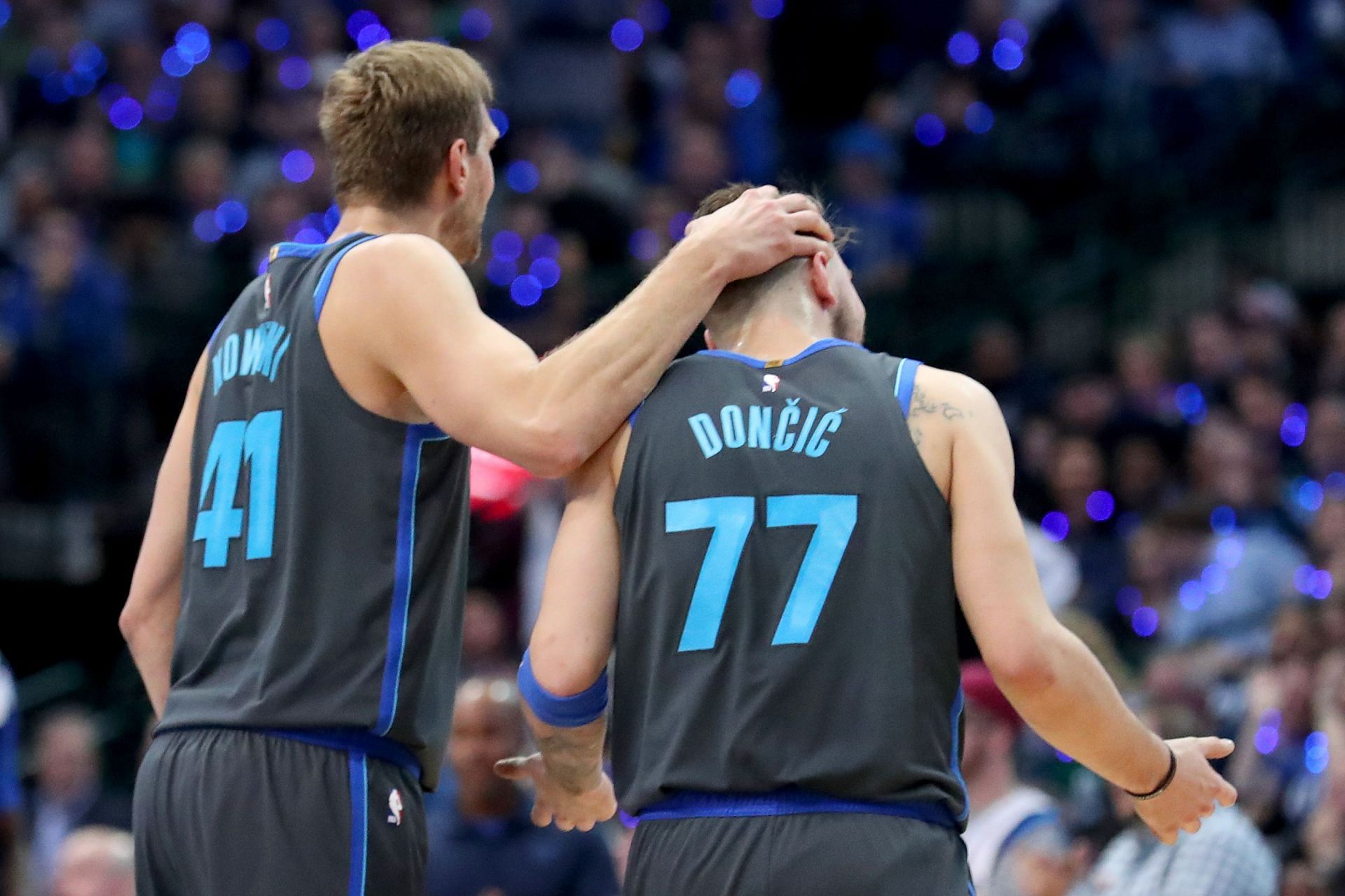 Dirk Nowitzki and Luka Doncic (right) played together for one season.